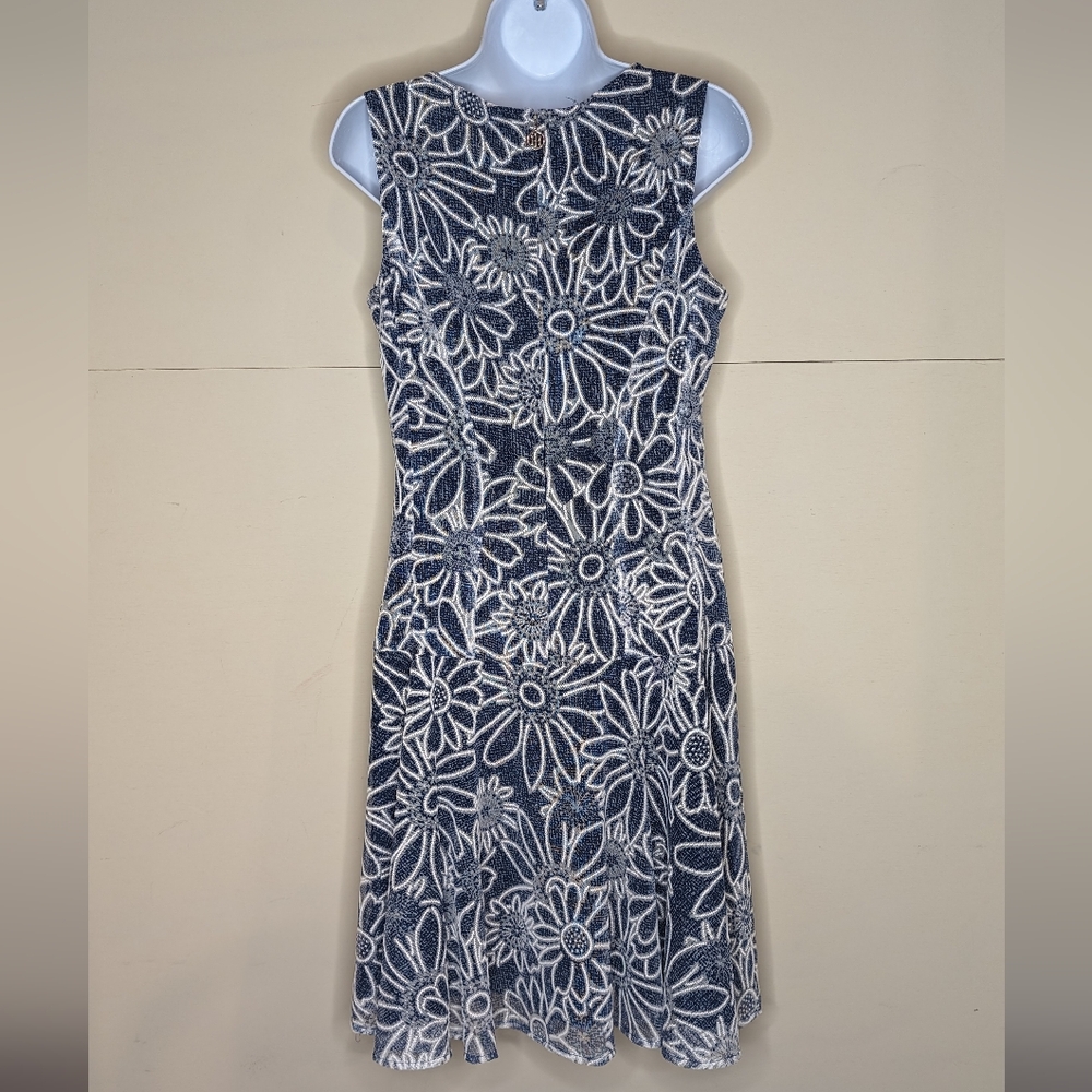 Tommy Hilfiger Fit And Flare Sleeveless Dress Daisy Print Midi - Picture 4 of 9